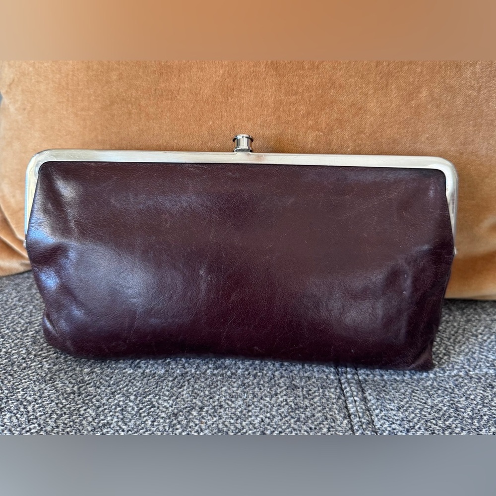 Burberry Brown Leather & Tan Plaid Cosmetic Clutch & HOBO Lauren Clutch-Wallet - Picture 7 of 15